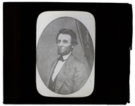 Abraham Lincoln Magic Lantern Slide -- Taken as President-Elect in 1861